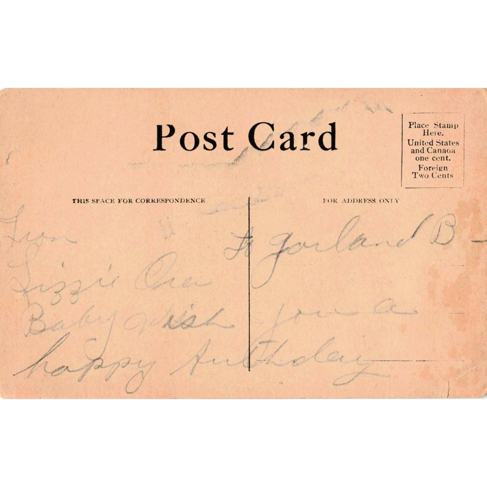 Vintage Pastoral Shepherd and Sheep Leaf Cutout Postcard Birthday Greeting - Picture 2 of 2